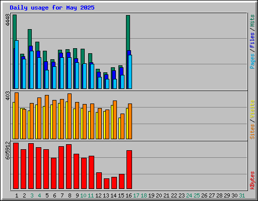 Daily usage for May 2025