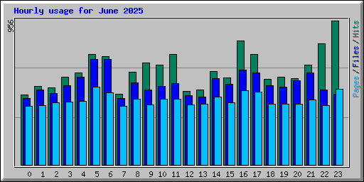 Hourly usage for June 2025