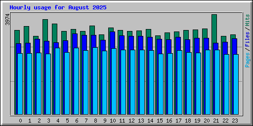 Hourly usage for August 2025